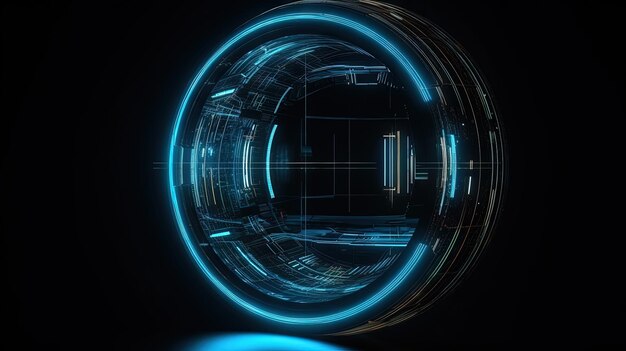 Futuristic graphic interface technology abstract Glowing HUD science fiction abstract element