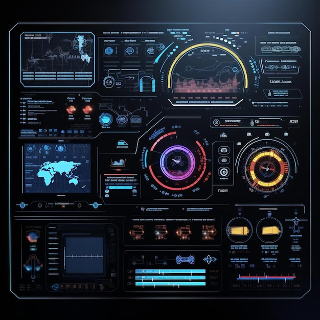 Photo futuristic graphical user interface concept