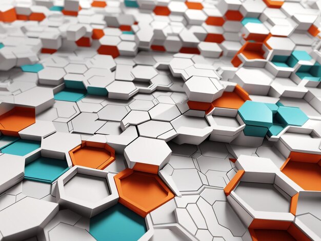 Futuristic harmony 3d futuristic honeycomb mosaic on white background