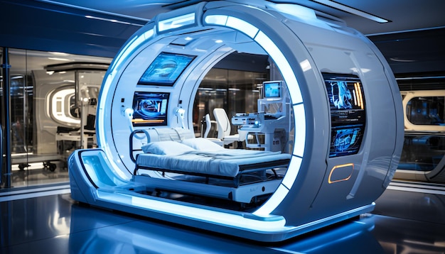 Futuristic healthcare room of modern hospital generative AI