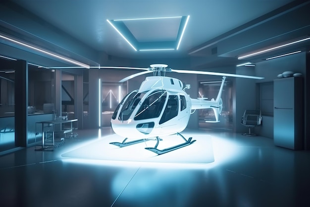 Futuristic Helicopter Concept Design by generative ai