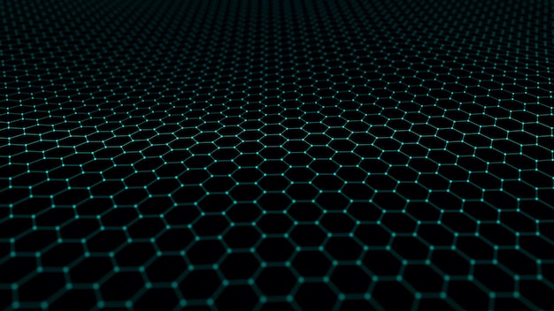 Futuristic hexagon abstract background Analysis and automation of data on artificial intelligence Big data 3D
