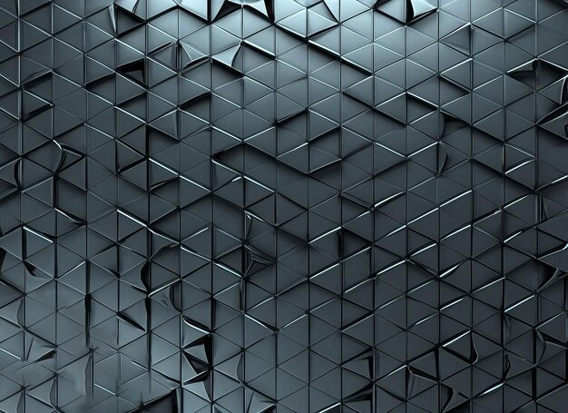 Futuristic high tech dark background with a triangular block structure