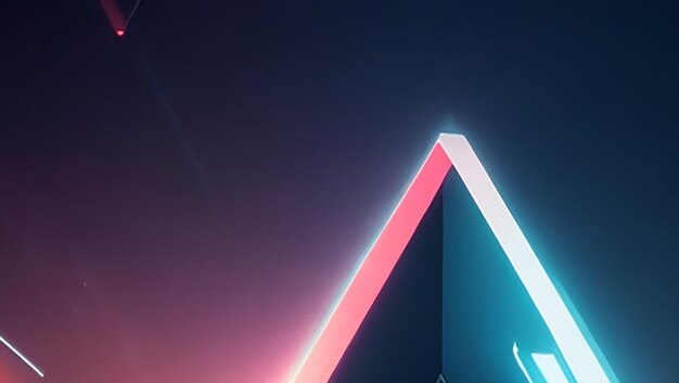 Futuristic high tech dark background with a triangular block structure