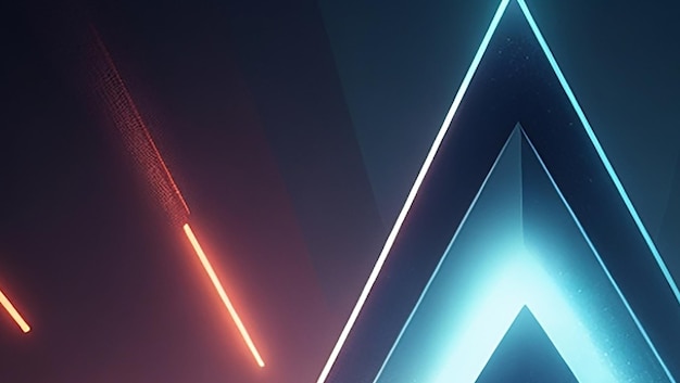 Futuristic high tech dark background with a triangular block structure