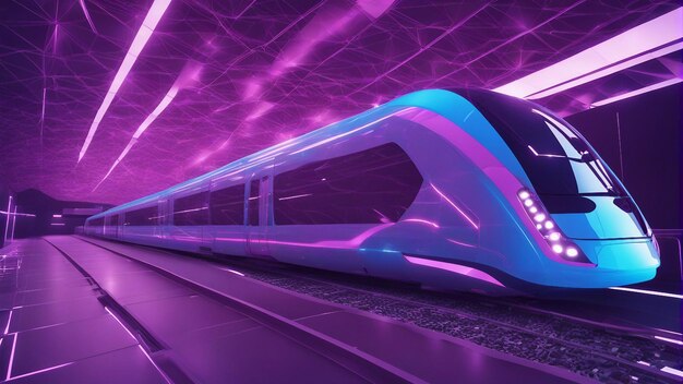 Futuristic highspeed express passenger train generated by ai