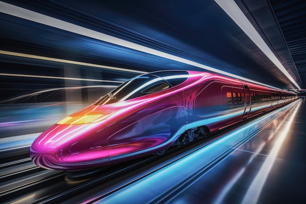 Futuristic highspeed hyperloop train