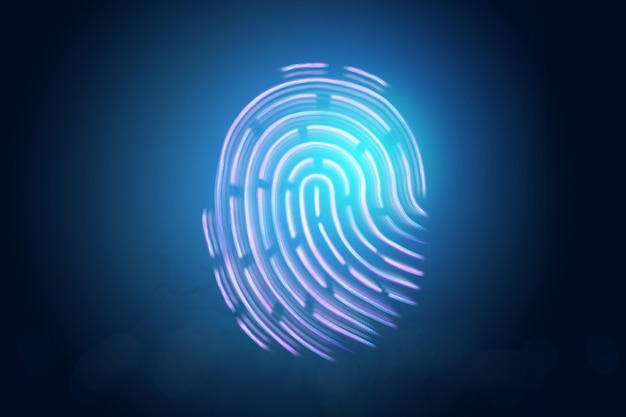 Futuristic hologram fingerprint