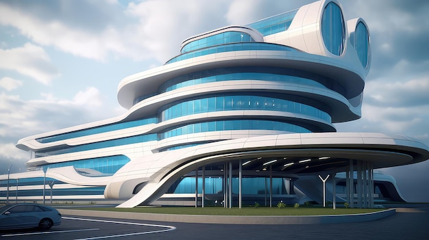 Futuristic hospital building