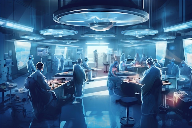 Futuristic hospital or laboratory Generative AI