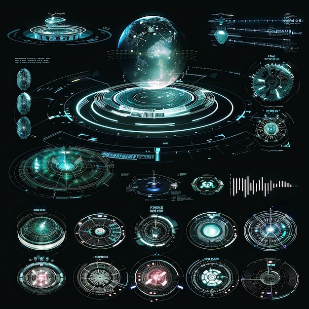 Photo futuristic hud callouts futuristic elements vector illustrations