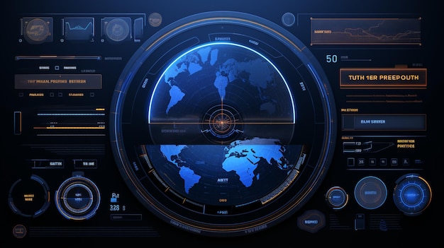 Photo futuristic hud elements advanced interface generative ai