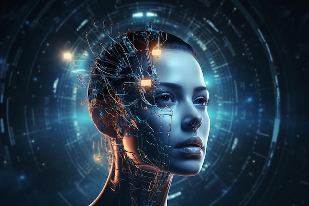 Premium AI Image | Futuristic human Artificial Intelligence