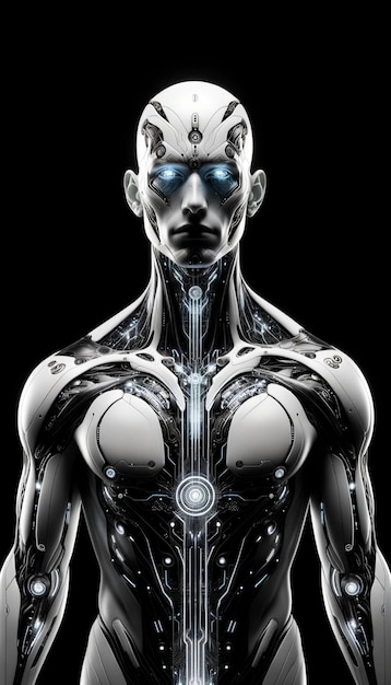 futuristic human body portrait