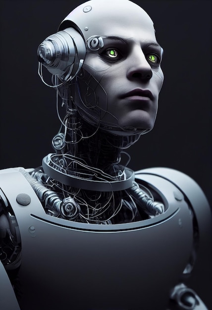 Futuristic Human Cyborg Robot