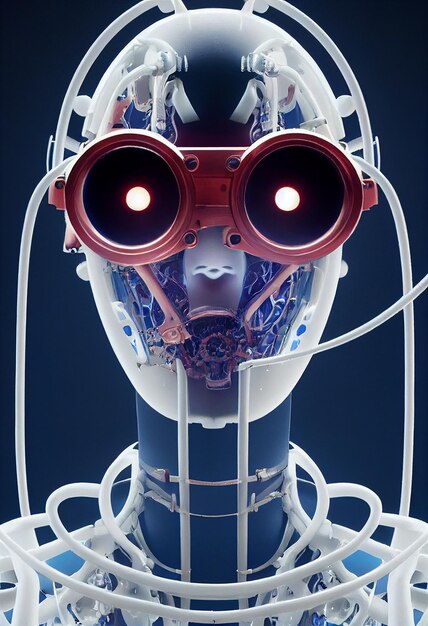 Futuristic Human Cyborg Robot