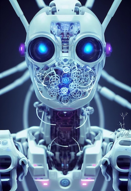 Futuristic Human Robot Portrait