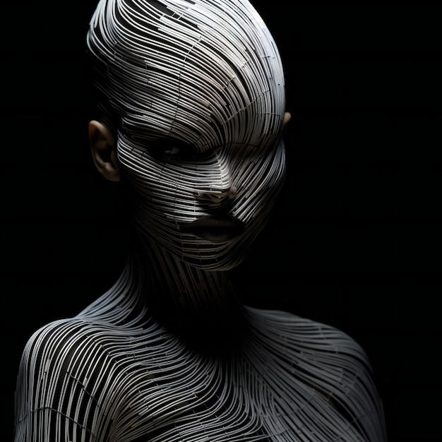 Premium AI Image | Futuristic Illustration of a Female Face with ...