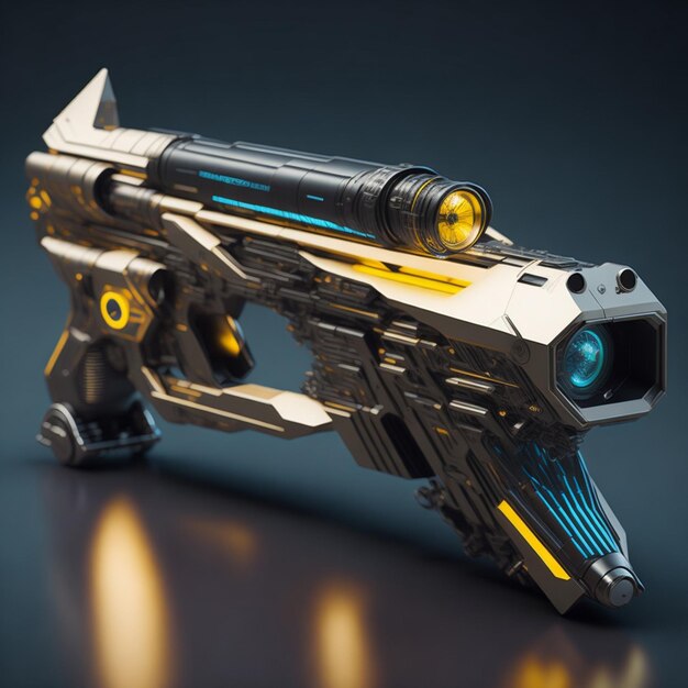 A futuristic illustration sci fi gun