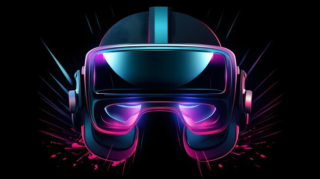 Futuristic illustration of a virtual reality headset