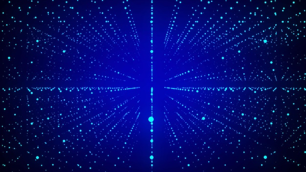futuristic infinite flow of scientific data on blue background network structure of an array of pointsdata storage background in cyberspace simulation big data visualization 3d rendering
