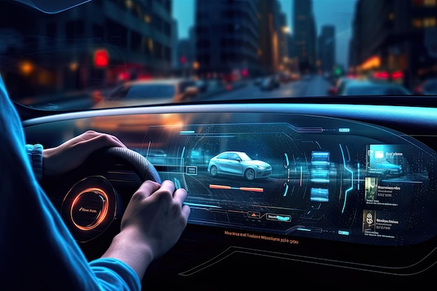 Futuristic instrument panel of vehicle