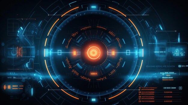 Futuristic interface hud designHudGUI for game background design Technology background Digital data Generative AI