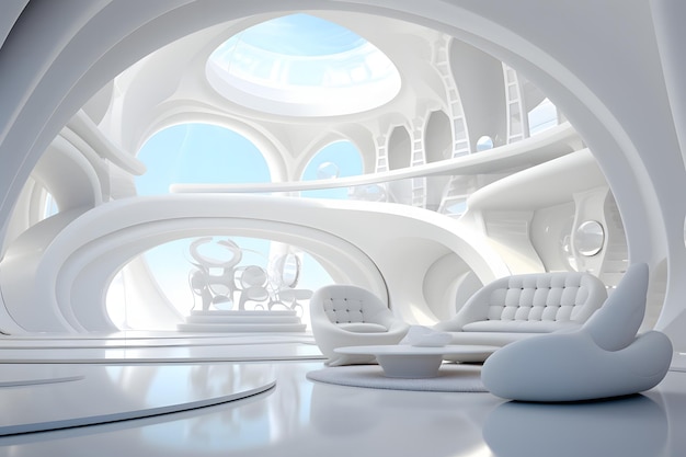 Photo futuristic interior design