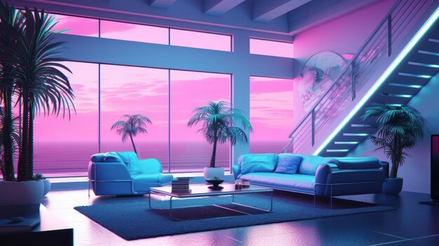 futuristic interior HD 8K wallpaper Stock Photographic Image