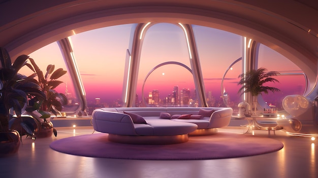 Futuristic interior photo