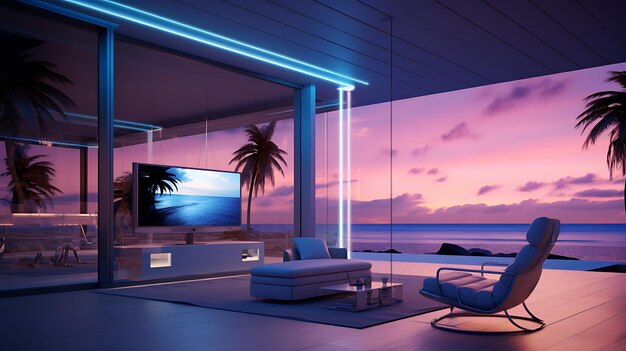 Futuristic interior photo