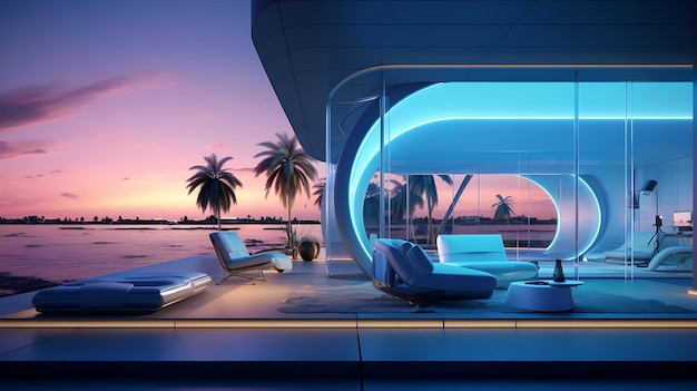 Futuristic interior photo