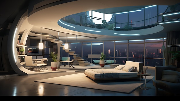 Futuristic interior photo