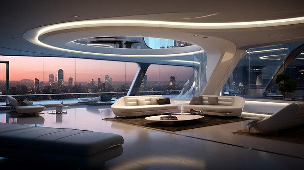 Futuristic interior photo