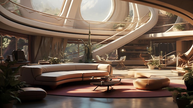 Futuristic interior photo