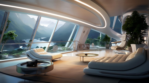 Futuristic interior photo