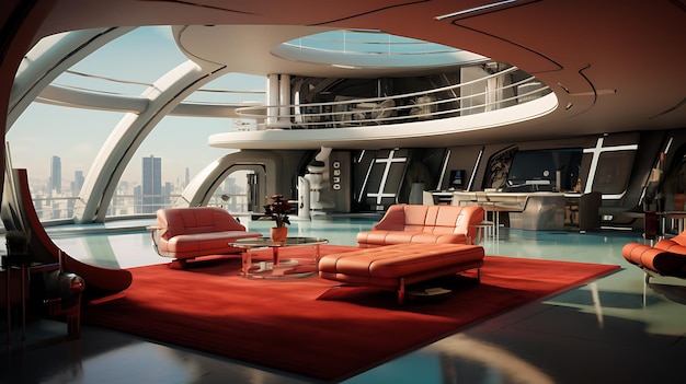 Futuristic interior photo