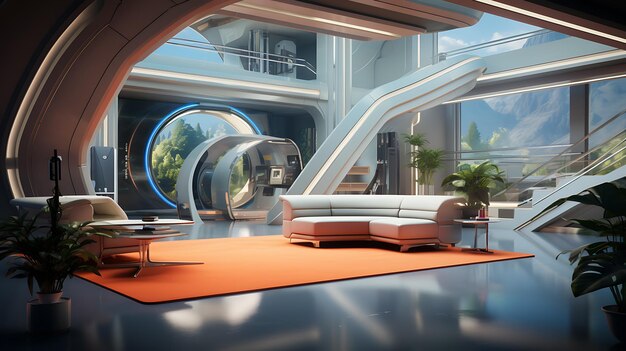 Futuristic interior photo