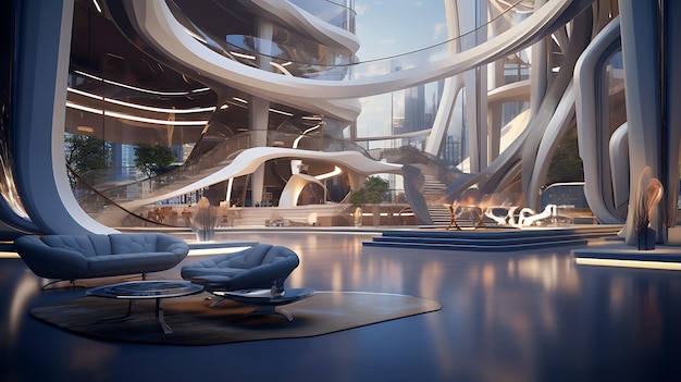 Futuristic interior photo