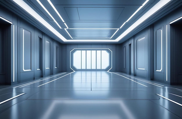 Futuristic interior room 3d background