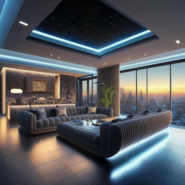 Futuristic interior room design