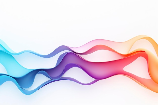 Futuristic iridescent color dynamic flow wave background wallpaper decoration web page in white background