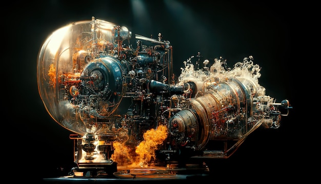 futuristic jet engine technology background engineering and technology 3d illustration