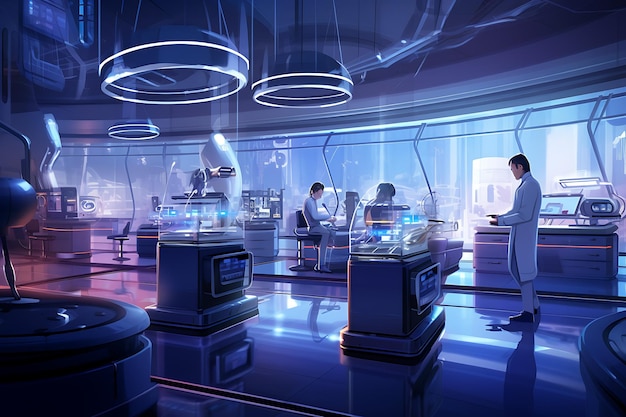 Photo a futuristic laboratory with advanced scientific equipment illustration