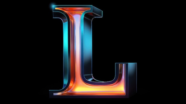 Photo futuristic letters light exciting colors