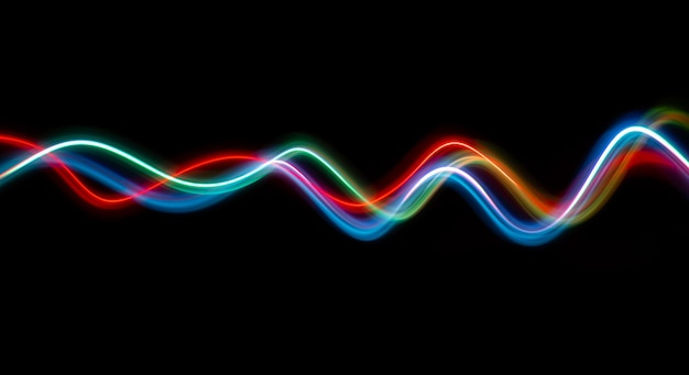 Photo futuristic light wave of energy with elegant glowing lines banner design abstract modern technology