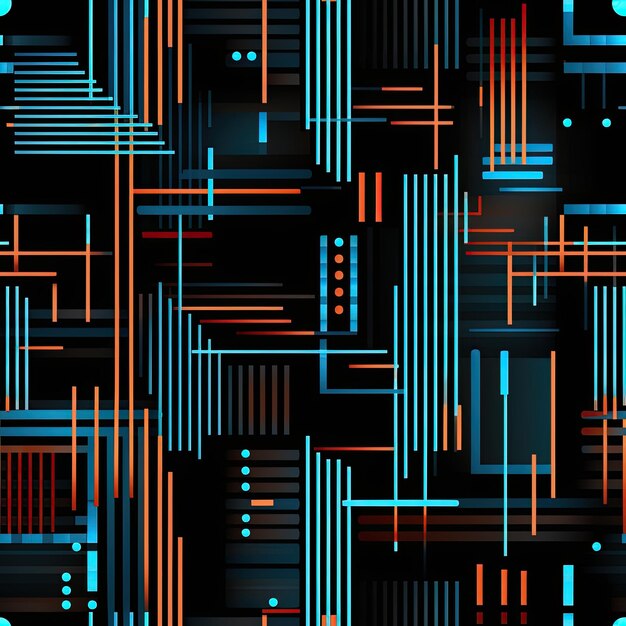 Futuristic lines contemporary and seamless pixel pattern