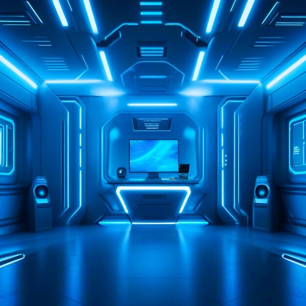 A futuristic looking room illustration generated with Ai