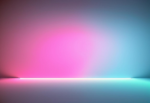 Футуристический световой технологический светло-голубой подиум с неоновыми панелями для привлекательной презентации продукта