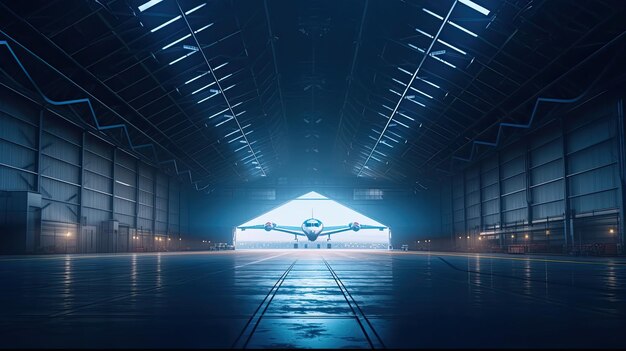 Futuristic modern hangar